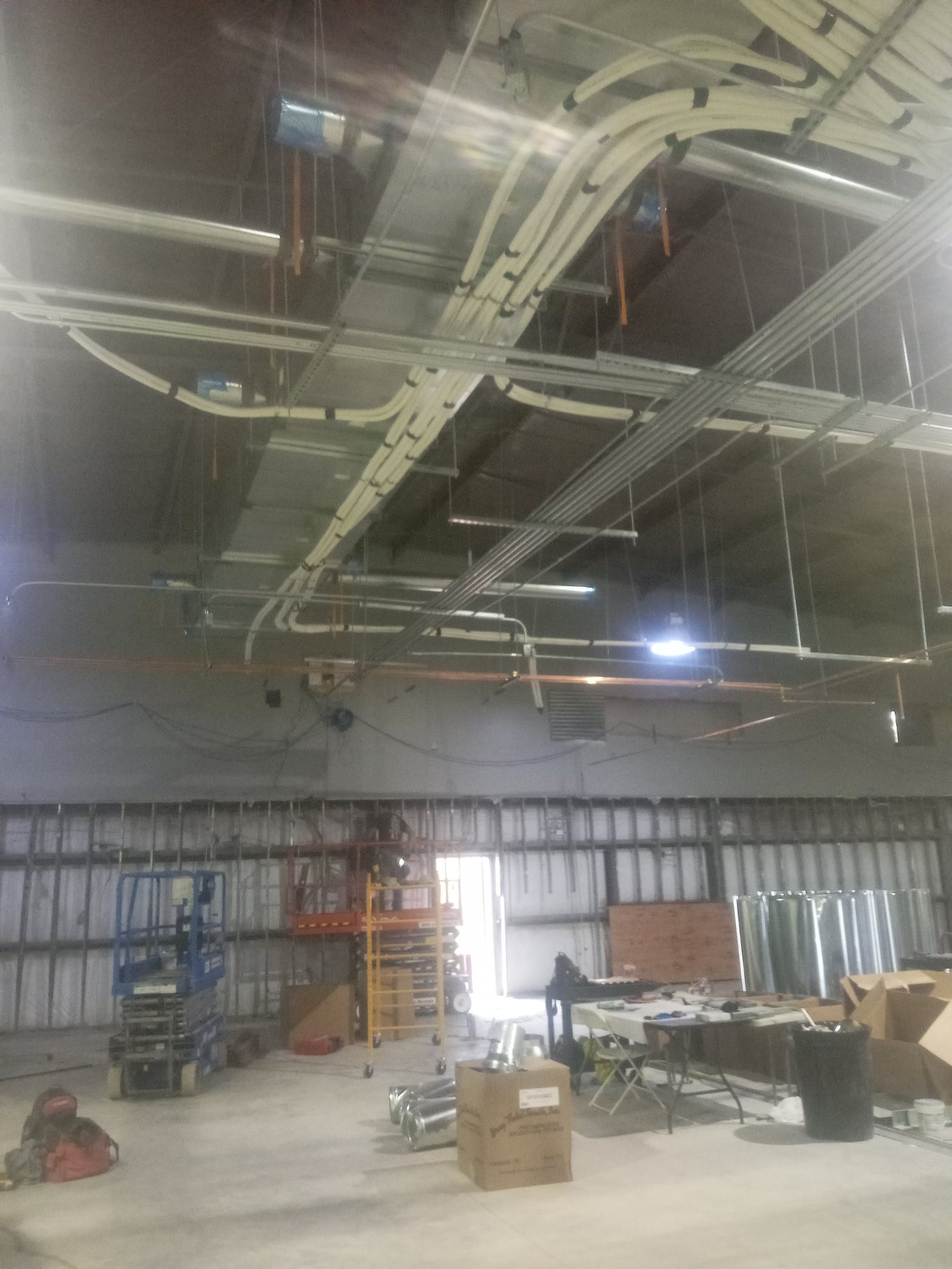 The gutted event center shell
