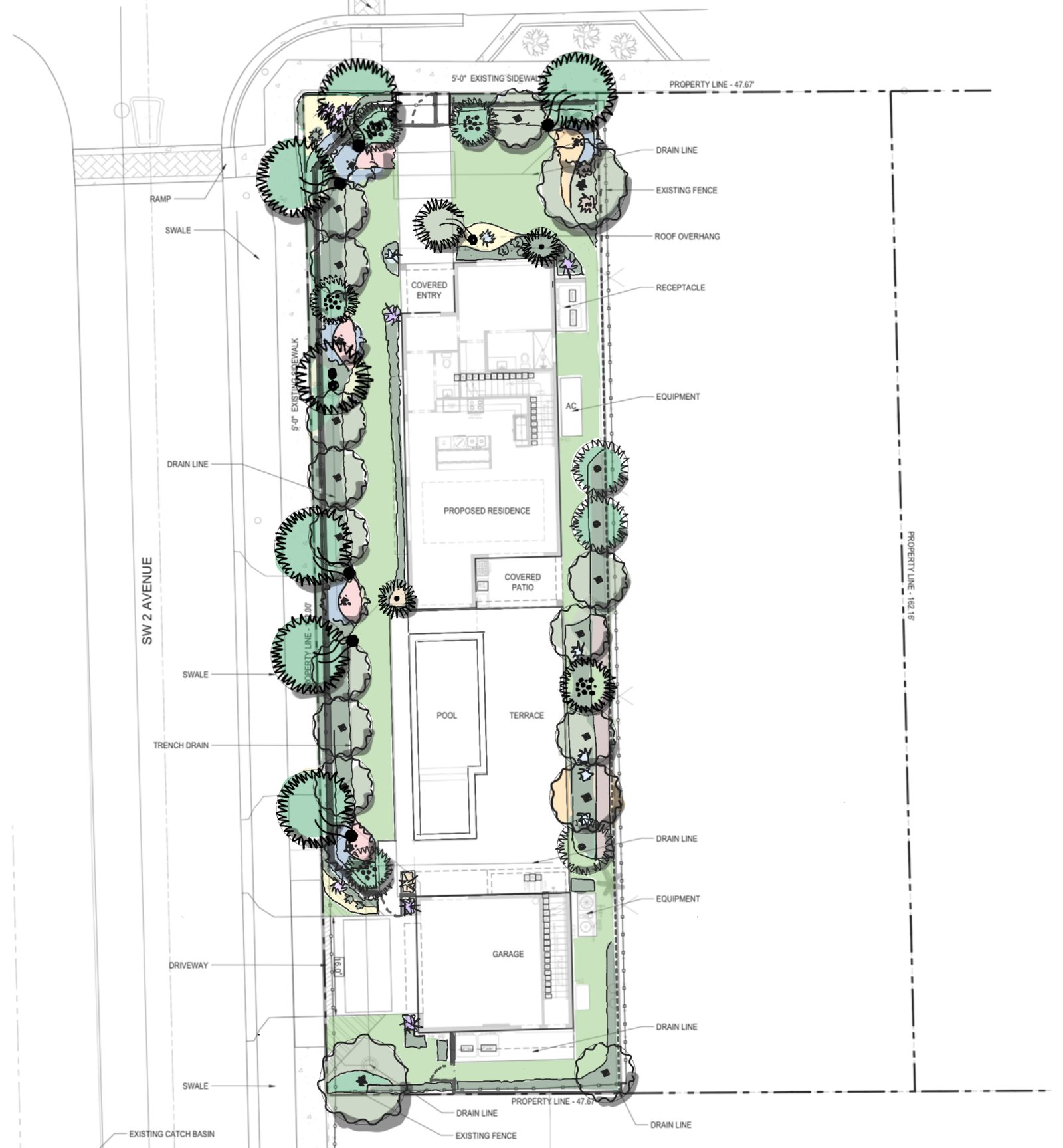 Landscape and site plan for 201 SW 2nd Ave