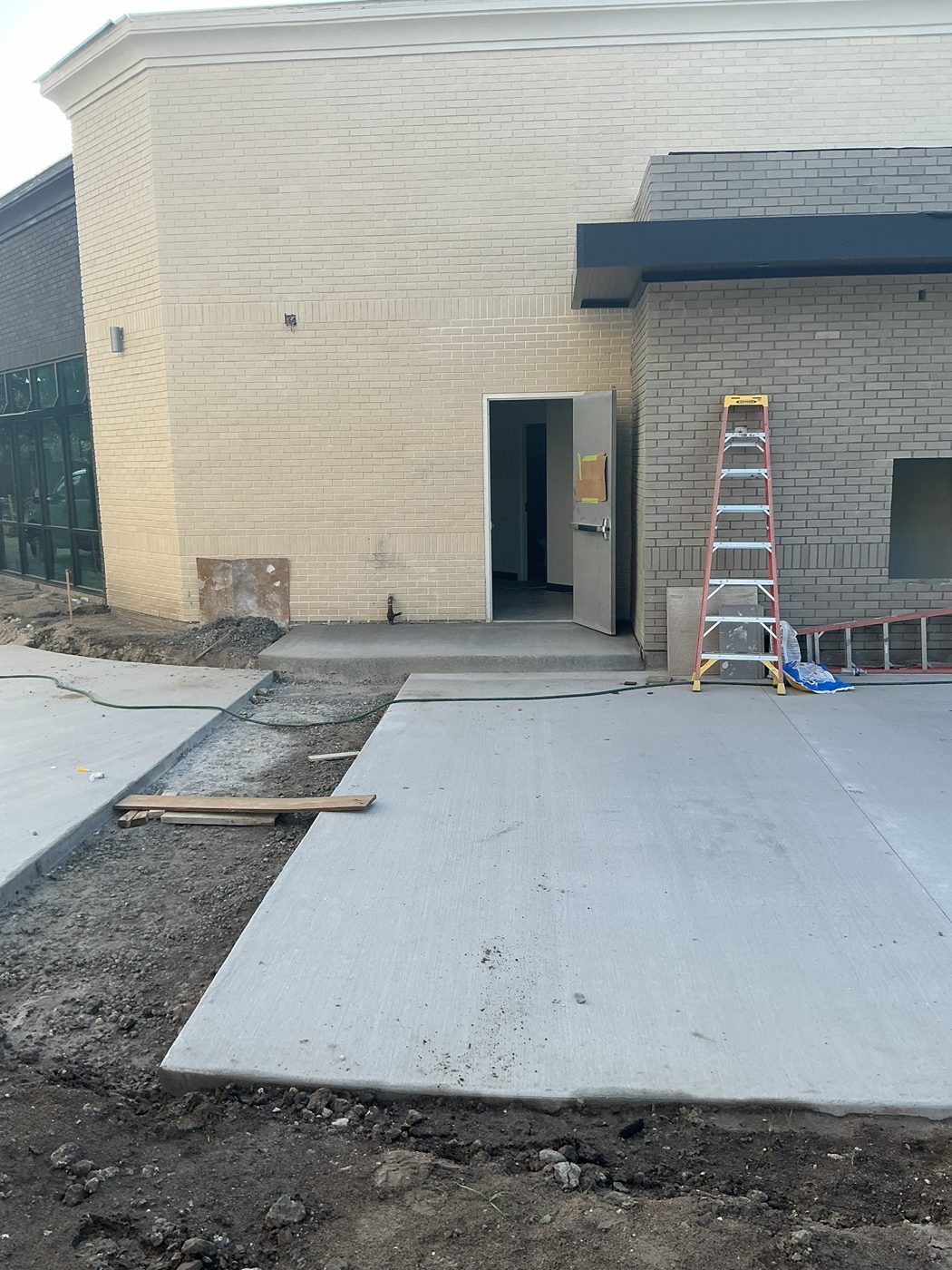 Finished flatwork at storefront