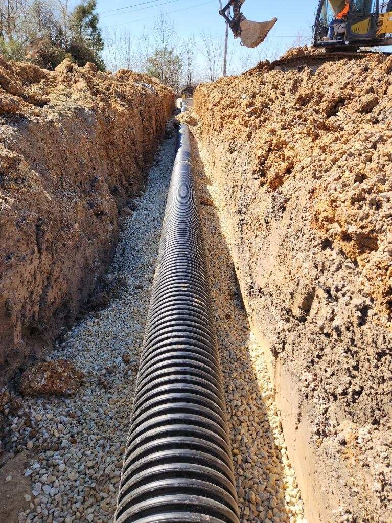New underground utilities being installed