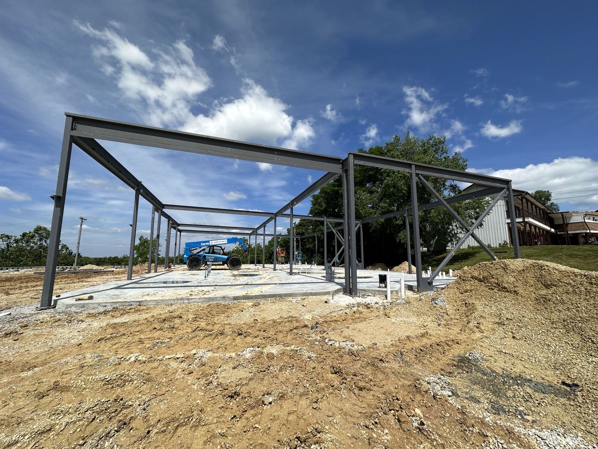 Parachute build — steel erection